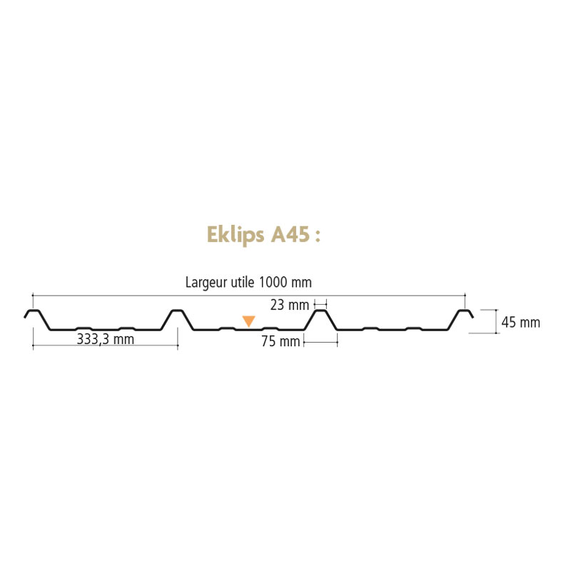 Schéma couvertures metalliques eklips a45 d'arcelormittal