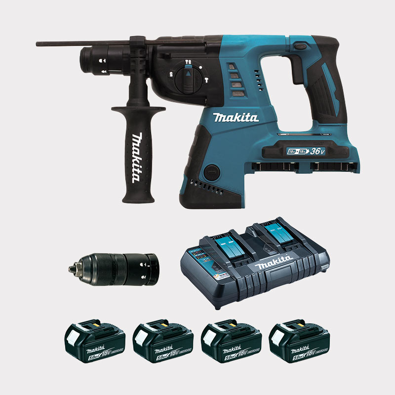 PERFO-BURINEUR SDS-PLUS 36 V LiION 5 Ah 26 MM (4 BATTERIES) Makita