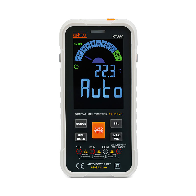 Multimètre de Poche Numérique TRMS Automatique Écran Couleur LCD KT350 Turbotronic