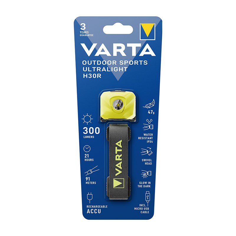 Lampe frontale Ultralight H30R de Varta