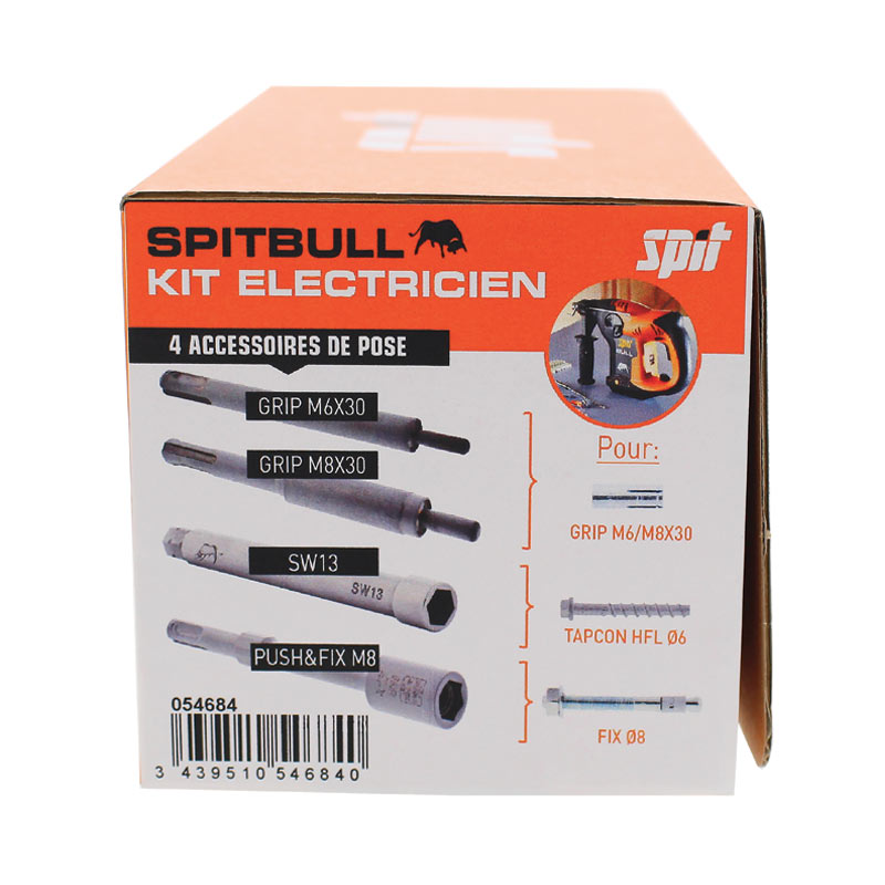 Chevilleur sans fil SPITBULL SDSPLUS kit électricien Spit Paslode