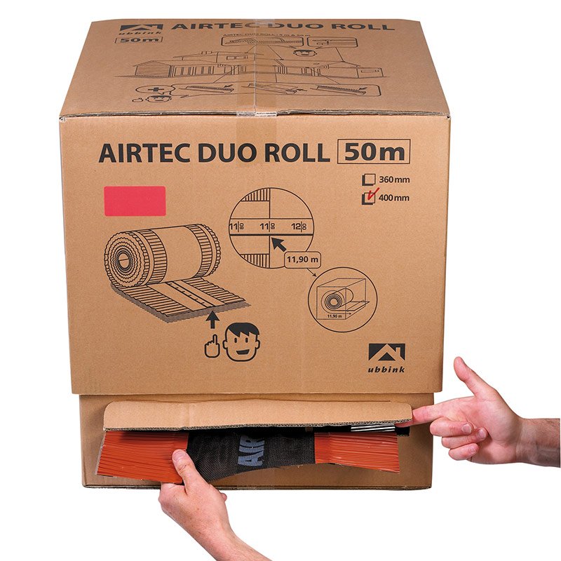 Closoir ventilé Airtec Duo Roll en carton dérouleur de 50m Ubbink 2