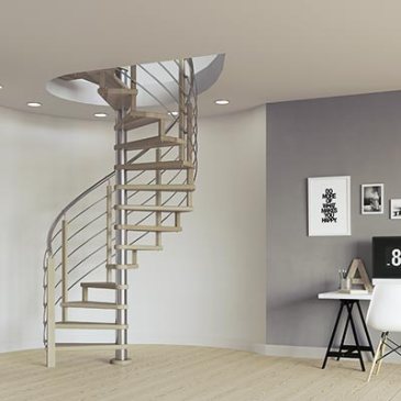 Escalier standard hélicoïdal circulaire, Style suspendu