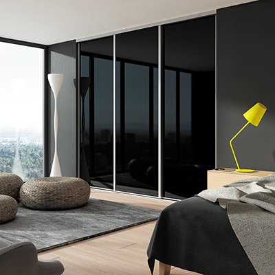 PORTES COULISSANTE PERFECT GLOSS NOIR BRILLANT Coulidoor