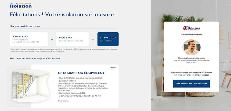 résultat simulateur isolation