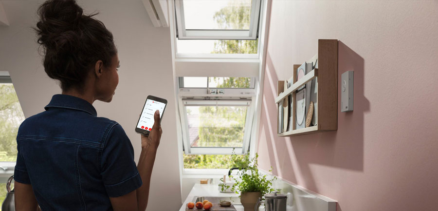 fenêtre de toit Integra® de Velux,connectée par domotique